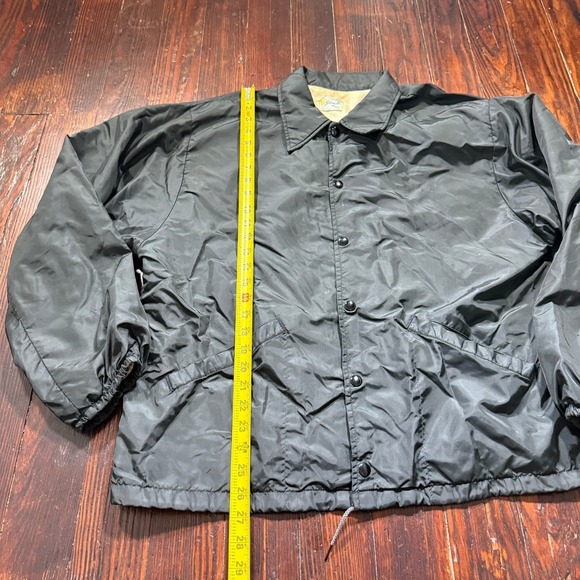 Vintage Swingster Jacket Mens 2XL Black Blank Nylon Bomber Ricky Snap USA - Picture 4 of 10